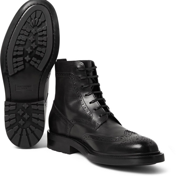 Saint Laurent Wingtip Oxford Lace Up Booties - Picture 3 of 10